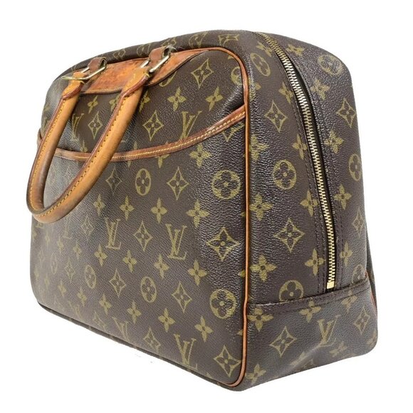 LOUIS VUITTON LV Logo Deauville Hand Bag Monogram Leather Brown - Picture 2 of 16